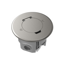 Лючок Surface 2 мод. (1 мод. 45х45 мм.),   круглый,  круглая крышка,  никель,  IP44,  (с уст. набором)
