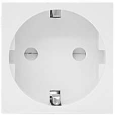 Розетка 2К+З нем.ст.,  в/заж.,  с з/ш,  бел. матовая (45х45мм),  серия (тип) DF6