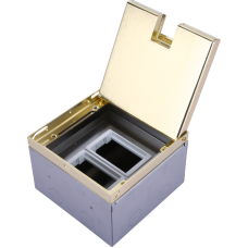 Лючок в пол 6 мод. (2 мод. 45х45 мм. + 2 мод. 22.5х45 мм.),  латунь