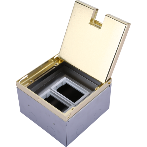 Лючок в пол 6 мод. (2 мод. 45х45 мм. + 2 мод. 22.5х45 мм.),  латунь