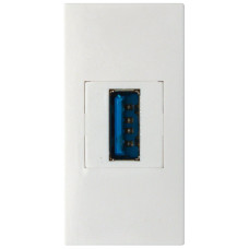 Розетка информационная USB для передачи данных,  1мод.,  бел. (22.5х45мм),  USB3.0,  серия (тип) D