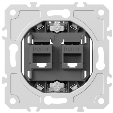 Механизм розетки RJ11 + RJ11 (двойная) cat.3/ClassE-4/4,  серия DB
