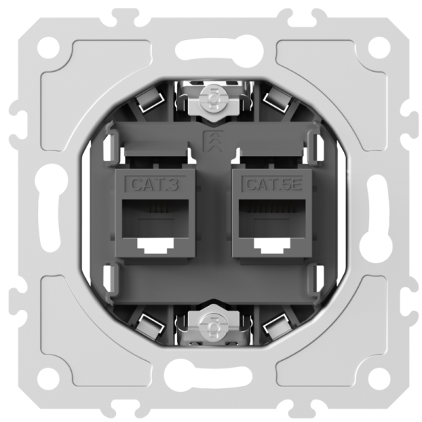 Механизм розетки RJ11 + RJ45 (двойная) cat.3/5e/ClassE-4/8,  серия DB