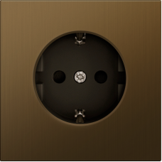 Накладка для розетки Schuko с заземлением со шторками 16A 250 В~,  латунь,  серия R98 METAL