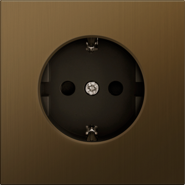 Накладка для розетки Schuko с заземлением со шторками 16A 250 В~,  латунь,  серия R98 METAL