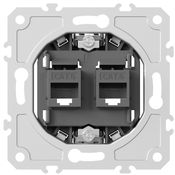 Механизм розетки RJ45 + RJ45 (двойная) cat.6/ClassE-8/8,  серия DB