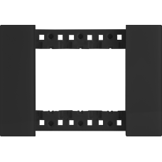 Декоративная рамка 3 модуля итал.стандарт,  черное глянцевое стекло