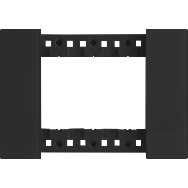 Декоративная рамка 3 модуля итал.стандарт,  черное глянцевое стекло