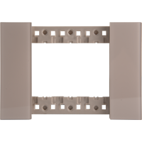 Декоративная рамка 3 модуля итал.стандарт,  стекло глянцевое кашемир