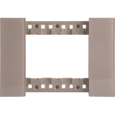 Декоративная рамка 3 модуля итал.стандарт,  стекло глянцевое кашемир