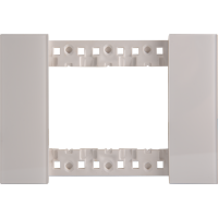 Декоративная рамка 3 модуля итал.стандарт,  белое глянцевое стекло