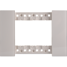 Декоративная рамка 3 модуля итал.стандарт,  белое глянцевое стекло