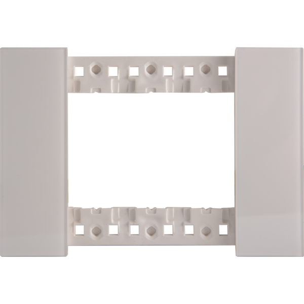 Декоративная рамка 3 модуля итал.стандарт,  белое глянцевое стекло