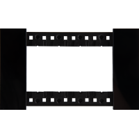 Декоративная рамка 4 модуля итал.стандарт,  черное глянцевое стекло