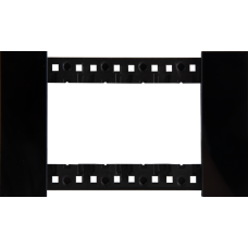 Декоративная рамка 4 модуля итал.стандарт,  черное глянцевое стекло