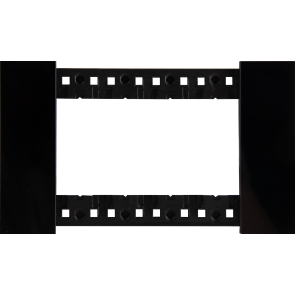 Декоративная рамка 4 модуля итал.стандарт,  черное глянцевое стекло