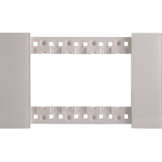 Декоративная рамка 4 модуля итал.стандарт,  белое глянцевое стекло