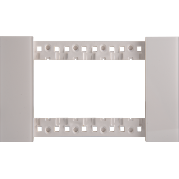 Декоративная рамка 4 модуля итал.стандарт,  белое глянцевое стекло