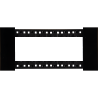 Декоративная рамка 6 модулей итал.стандарт,  черное глянцевое стекло