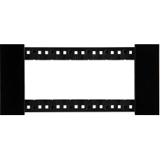 Декоративная рамка 6 модулей итал.стандарт,  черное глянцевое стекло