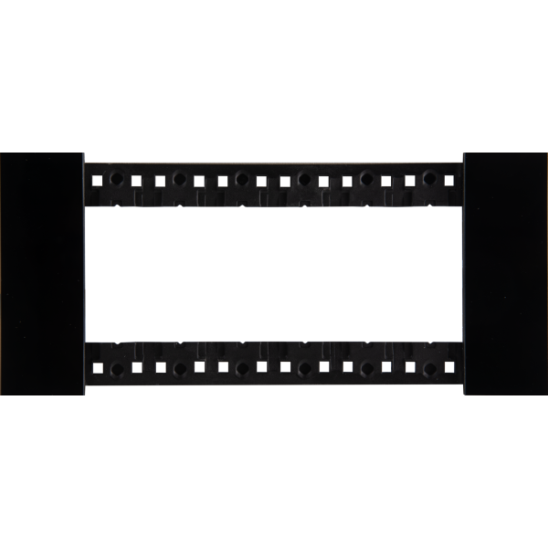 Декоративная рамка 6 модулей итал.стандарт,  черное глянцевое стекло