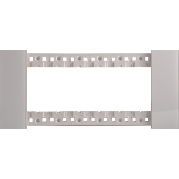 Декоративная рамка 6 модулей итал.стандарт,  белое глянцевое стекло