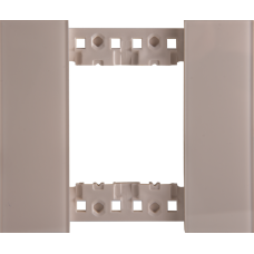 Декоративная рамка 2 модуля,  стекло глянцевое кашемир