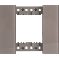Декоративная рамка 2 модуля,  серое глянцевое стекло
