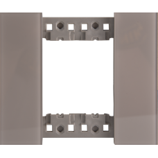 Декоративная рамка 2 модуля,  серое глянцевое стекло