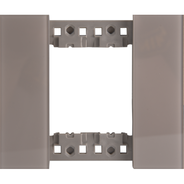 Декоративная рамка 2 модуля,  серое глянцевое стекло