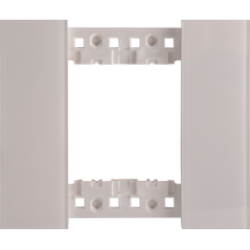 Декоративная рамка 2 модуля,  белое глянцевое стекло