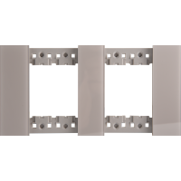 Декоративная рамка 2+2 модуля,  серое матовое стекло