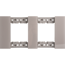 Декоративная рамка 2+2 модуля,  серое матовое стекло