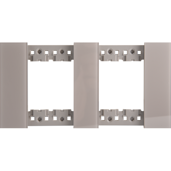 Декоративная рамка 2+2 модуля,  серое матовое стекло