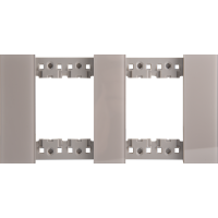 Декоративная рамка 2+2 модуля,  серое глянцевое стекло