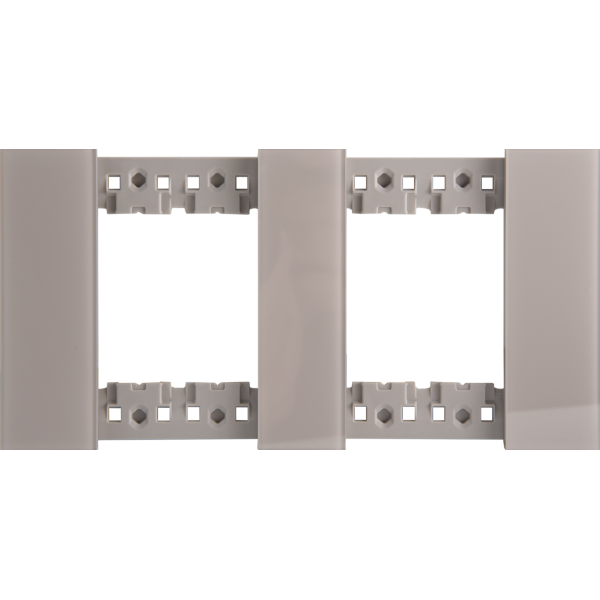 Декоративная рамка 2+2 модуля,  серое глянцевое стекло