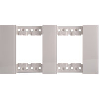 Декоративная рамка 2+2 модуля,  белое глянцевое стекло