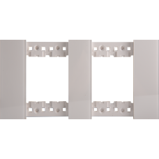Декоративная рамка 2+2 модуля,  белое глянцевое стекло