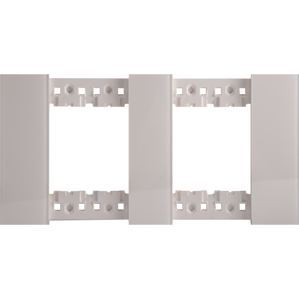 Декоративная рамка 2+2 модуля,  белое глянцевое стекло