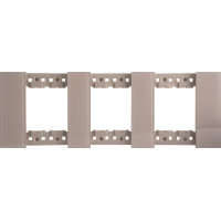 Декоративная рамка 2+2+2 модуля,  стекло глянцевое кашемир