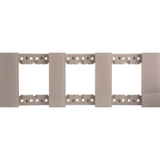 Декоративная рамка 2+2+2 модуля,  стекло глянцевое кашемир