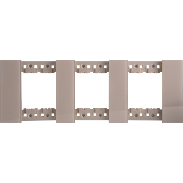 Декоративная рамка 2+2+2 модуля,  стекло глянцевое кашемир