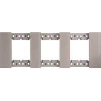 Декоративная рамка 2+2+2 модуля,  серое глянцевое стекло