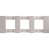 Декоративная рамка 2+2+2 модуля,  белое глянцевое стекло