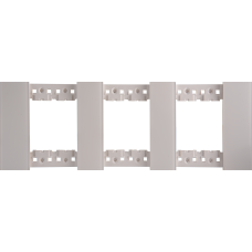 Декоративная рамка 2+2+2 модуля,  белое глянцевое стекло