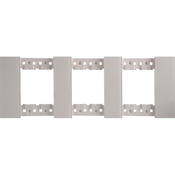 Декоративная рамка 2+2+2 модуля,  белое глянцевое стекло