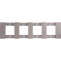Декоративная рамка 2+2+2+2 модуля,  серое матовое стекло