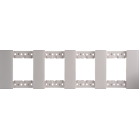 Декоративная рамка 2+2+2+2 модуля,  белое глянцевое стекло