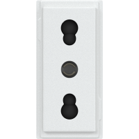 Розетка итальянского стандарта для вилок 2К 16А 1 модуль,  белый