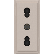 Розетка итальянского стандарта для вилок 2К 16А 1 модуль,  песочный